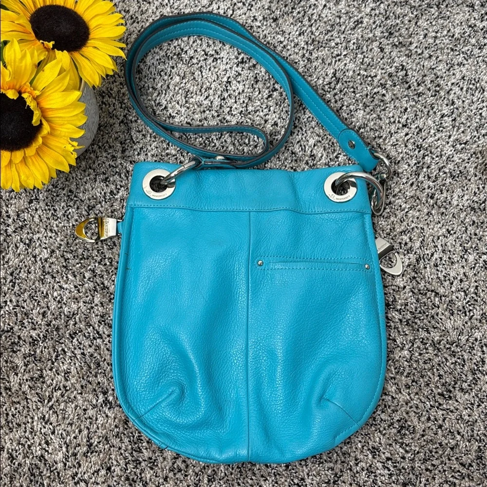 B.Makowsky Teal Leather Crossbody - Picture 4 of 6